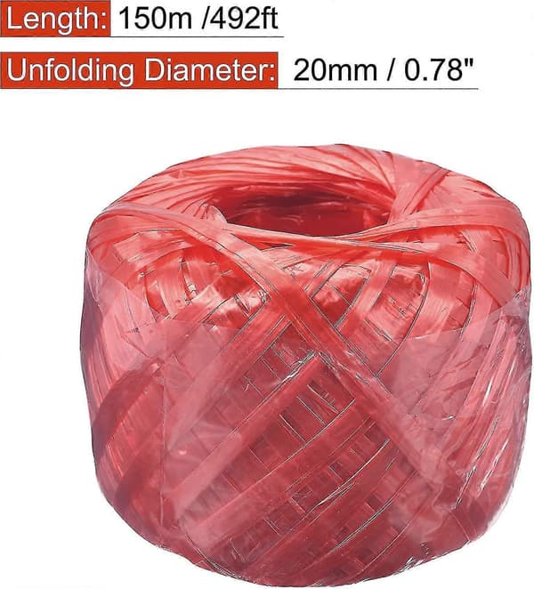 Polyester Nylon Plastik Reb Garn Bundtet Til Pakning Havearbejde Håndværk, 150m Længde - Q1 Red