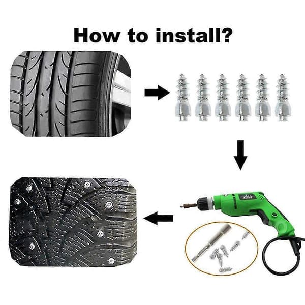 100 stk 12 mm Dekkpigger Karbidskruer Snøpigger Anti-Is For Bil/SUV/ATV/UTV Dekkpigger