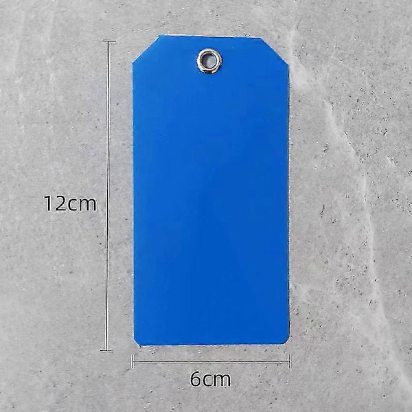 100 stk 6x12cm Plastforsendelsesmerker Fargerike Blanke Merkingsetiketter Vanntette 100 PCS-BLUE
