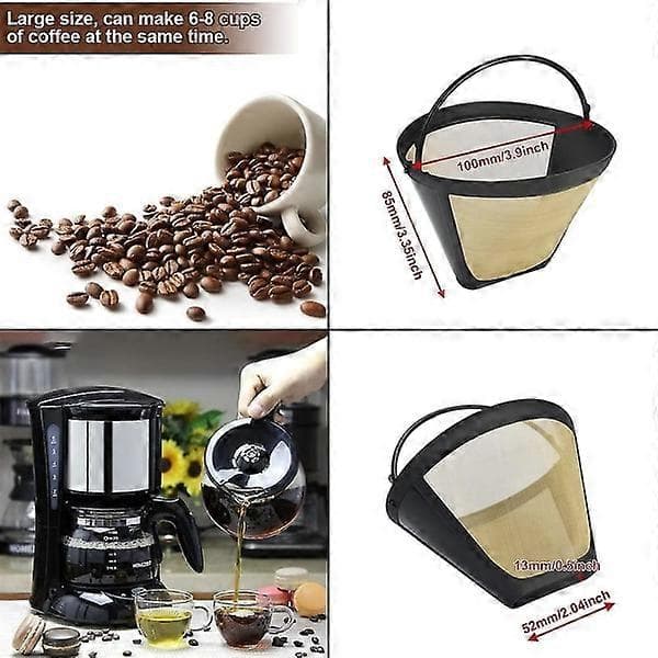 2 universella permanenta kaffefilter, återanvändbara