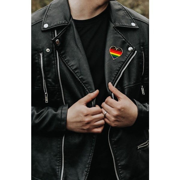 5-pack Bisexuell pride hjärtformade pins broscher flagga badge brosch Pack 5 Rainbow