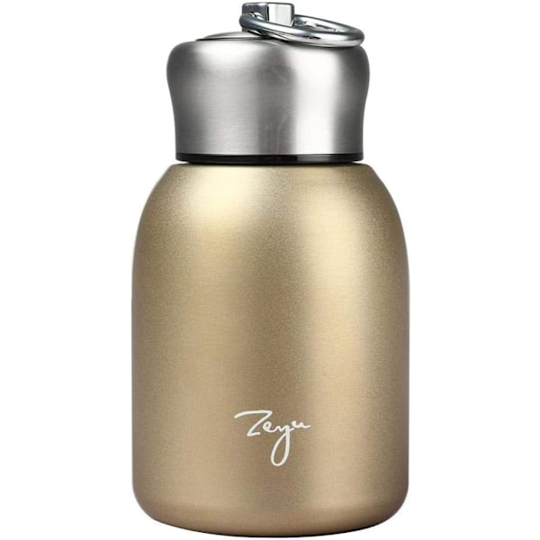 300 ml Mini Vakuumflaskor, Termosflaska Non-Leak Drickflaska Håll Varm och Kallt för Hemma Utomhus Resor Gold