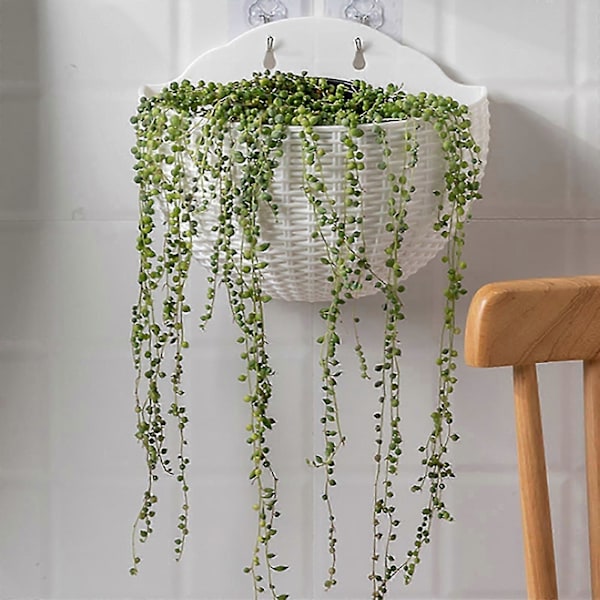 Seinään kiinnitettävät kukkaruukut Kukkaruukku Lahja Parveke Puoliympyrän muotoinen Sisä- ja ulkokäyttöön Kodin koristelu Riippuva eurooppalaistyylinen maljakko White large size