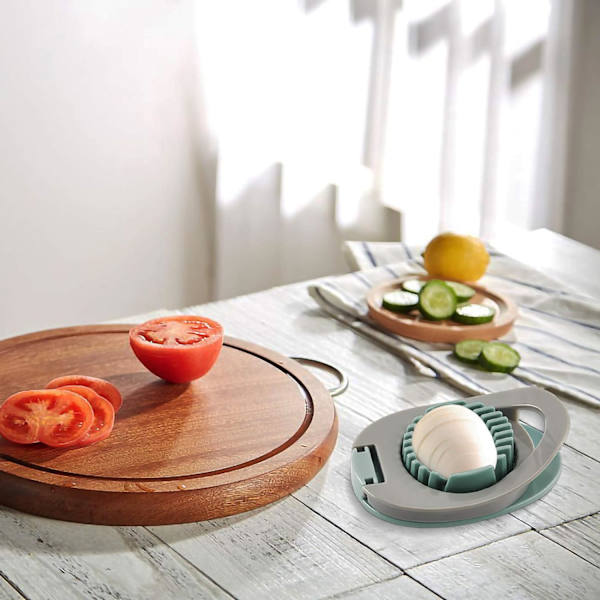 Eggedeler med rustfritt ståltråd, multifunksjonell eggekutter for jevn kutting av kokte egg, skinke, banan og jordbær Green