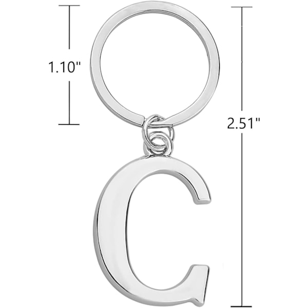 Nøglering Bogstav - Initial Alfabetet Nøglering Charm Bogstav C