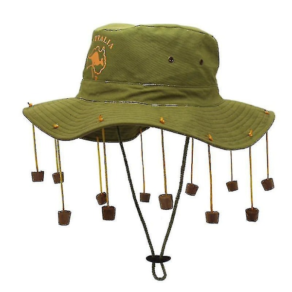 Unisex Vuxen Australian Känguru Aussie Outback Hatt Med Korkar Fancy Dress Tillbehör SIZE 57