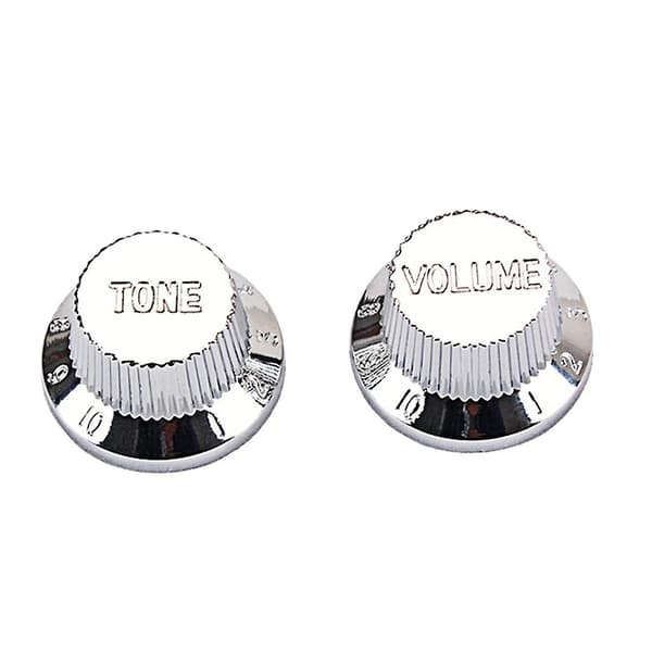 2xChrome ABS Plast Guitar Tone volumenknapper til Guitar Bas