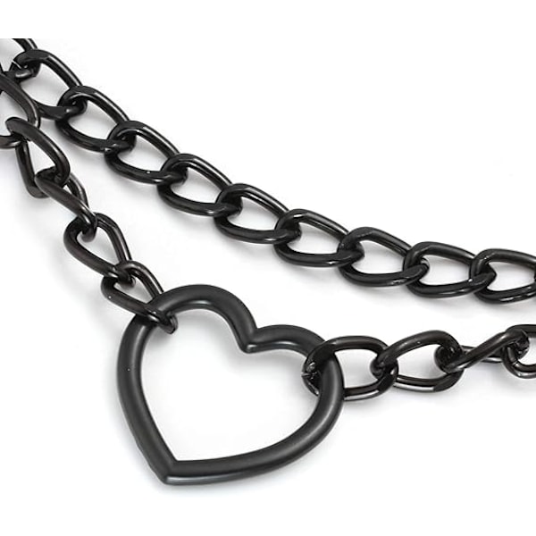 Punk Goth PU-nahkainen choker-kaulakoru sydänriipuksella naisille ja miehille G