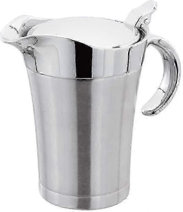 Dobbeltisoleret sovsekande med hængslet låg, ideel soveskål i rustfrit stål (750 ml)