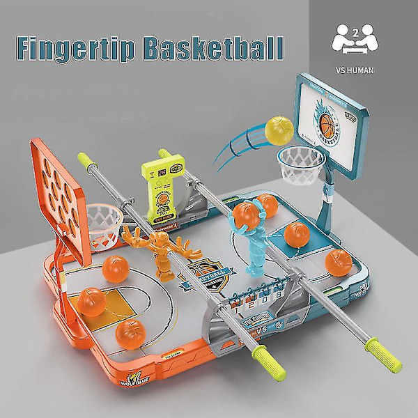 Basketball Brettspill med 10 Baller Mini Finger Basket Sportsleketøy for Barn Fingertipp Skyting Lekebrett Festspill-B Blue Double