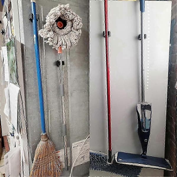 4 st Magnetisk Mopp Kvastskaft Stark Kvastskaft Mopphållare Väggmonterad Lämplig För