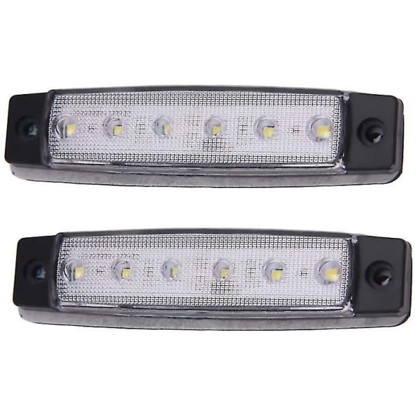 12V 6 LED tilhengerposisjonslys, baklys, sidemarkeringslys, blinklys, instrumentbelysning (hvit)