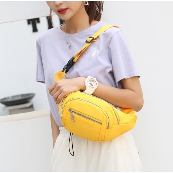 Løpemidjeveske for kvinner, crossbody ryggsekk, trendy atletisk midjeveske Yellow