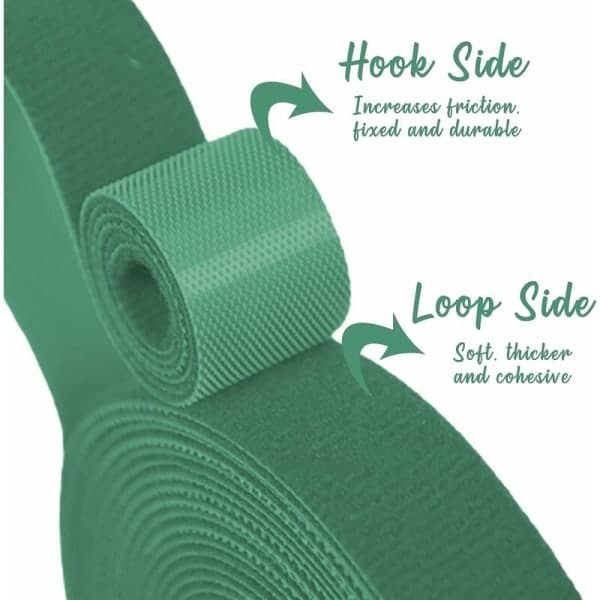 Grønne 2 ruller genanvendelige nylon velcro stropper til haveplanter, til