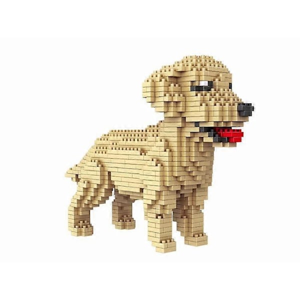950 delar Byggbar Golden Retriever Hund (Labrador Retriever) Figur att montera med nanoblock.