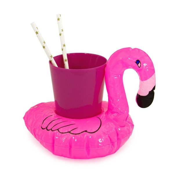 3x Floating Flamingo Drink Holder Inflatable Pool Bath Toys