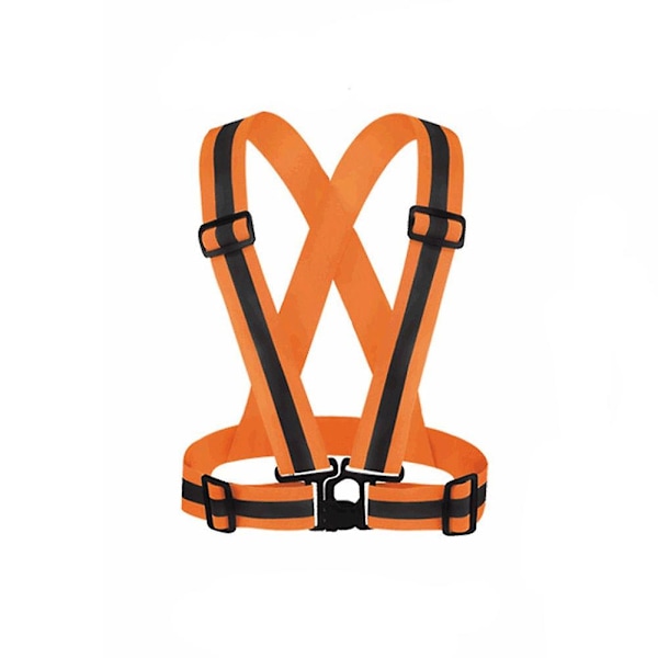 Fornnerg Justerbar Sikkerheds Høj Synlighed Refleksvest Elastisk Strop Jakke Orange