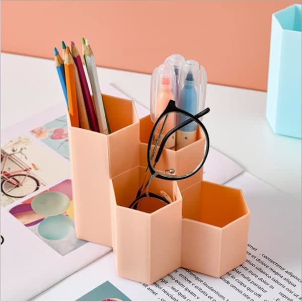 Hexagonal penholder, hexagonal penholder i plastik, multifunktionel