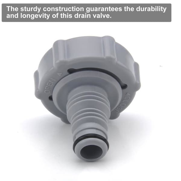 Dräneringsventiladapter för poolslang med 32 mm diameter, grå koppling