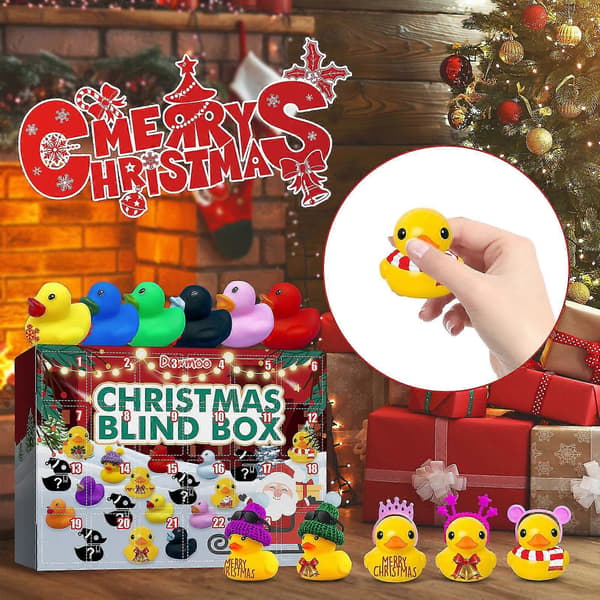 24 Advents Blind Box Gummi Legetøj, Gummi Blind Box