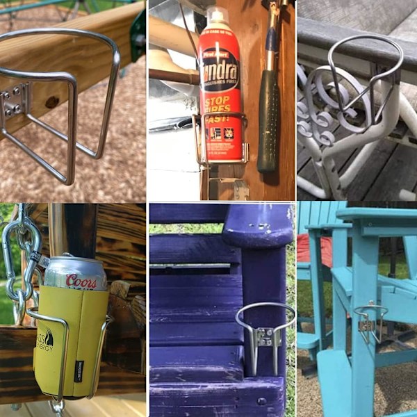 2 st bilmugghållare, universell båt, rostfritt stål, ringformad dryckeshållare för båtar, räcken, väggmonterad, dryckesburkar, koppar, flaskor, koppar, bi