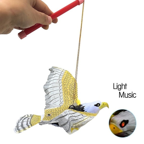 Falsk Flygande Hök Attrapp Fågelavskräckare Skrämmer Bort Fåglar Duva Repeller För Trädgård with handle stick