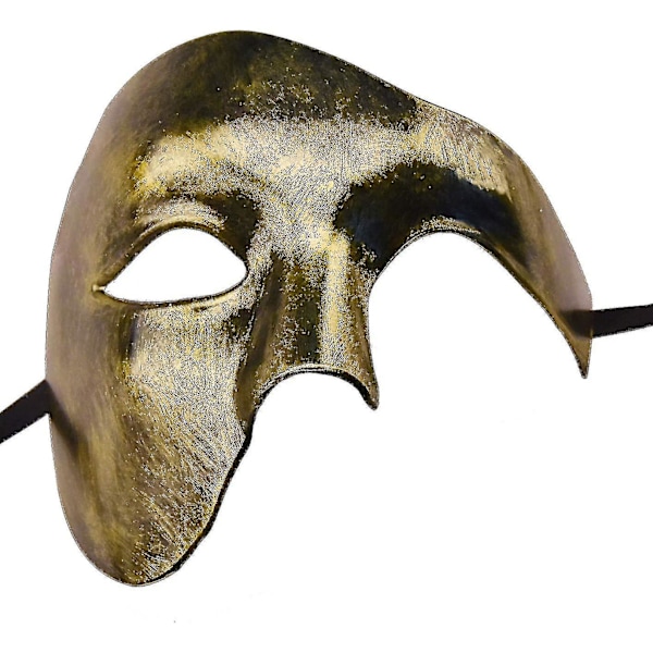 Maskeradmask för män Halloween Fantomen på Operan Gold