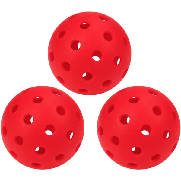 3 Pakka Pickleball-palloa 40 Reikää Ulkokäyttöön Pickleball-pallo Pickleballit Ontto Harjoituspallo Useilla Väreillä Red