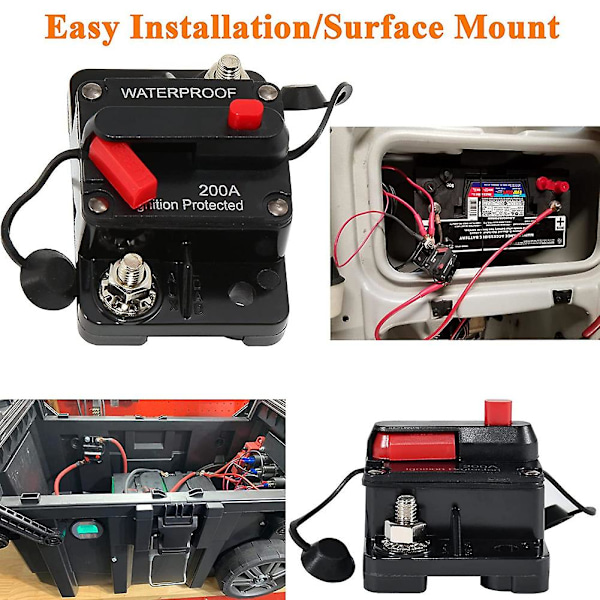 30A 40A 50A 60A 70A 80A 100A 120A 150A 200A 250A 300A AMP Strömbrytare Återställning 12-48V DC Bil Båt Auto Vattentät