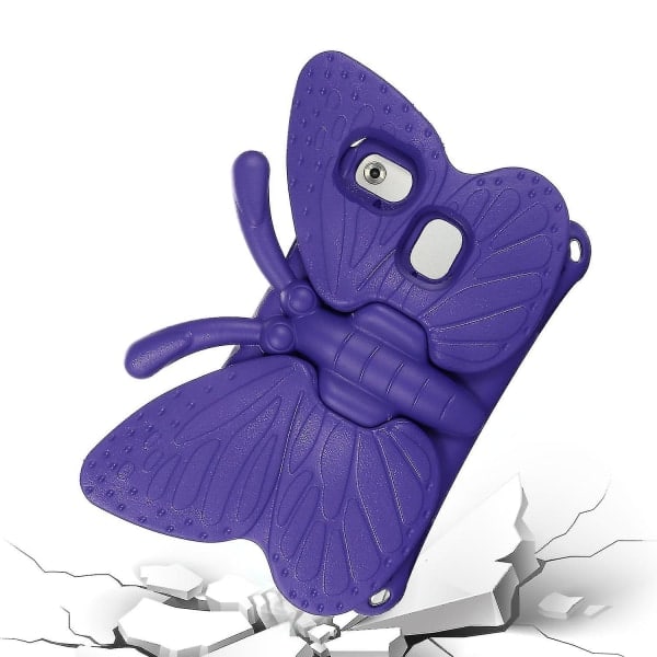 Butterfly Skal för Samsung Galaxy Tab A7 Lite 8.7 T220/t225 2021, Barnvänligt, Eva Mjukt Skummaterial, Tjocka Fyra Hörn, Kameraskydd, Stöttåligt Purple