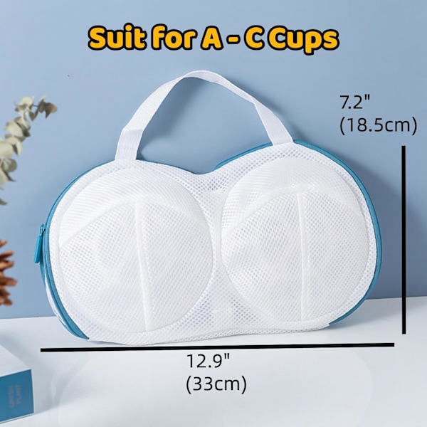 Tvättnät för BH, Underkläder, BH-tvättnät med dragkedja, 3-pack, A till C-kupor