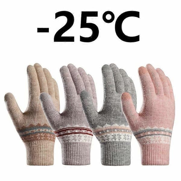 Vintervarme Touchscreen-handsker til kvinder - Strækbare vanter med fuld fingerdækning, termiske akrylhandsker velegnet til [MI] A-Grey One Size