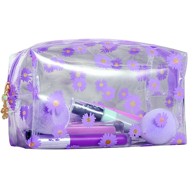 Endast väska Klar Pennfodral, Plast Stor Transparent Pennfodral Dragkedja Penna Pennväska Påse Resa Kosmetisk Sminkväska Purple
