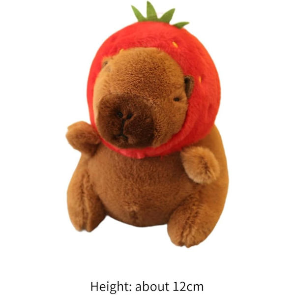 Kapibara-Plush-Avaimenperä Täytetyt Eläimet Avaimenperä Syntymäpäivälahja Pehmeä Realistinen Koristeellinen Reppu-Laukku Ripustus Tytöille Pojille Red