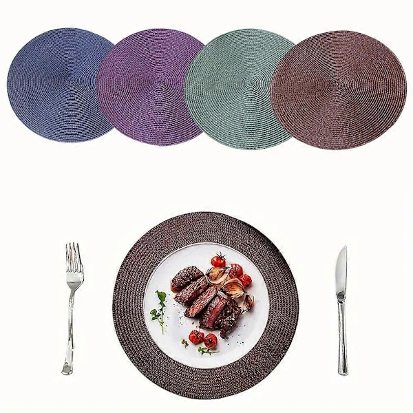 6-pack Handvävda Bordstabletter Set Halkfria Multifunktionella Bordsunderlägg Dekor för Vardagsrum Kök Freshwater Blue