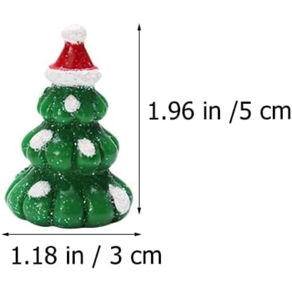 12 stk. miniatyr julepynt i resin - snømenn, reinsdyr, julenissen - juletre for håndverk, snøkuler, eventyrhage, dukkehusdekorasjon