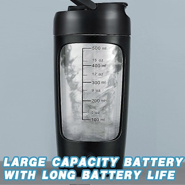 Helautomatisk Blandningskopp Portabel Protein Pulver Skakflaska Elektrisk Protein Shaker Flaska White Without Powder Box