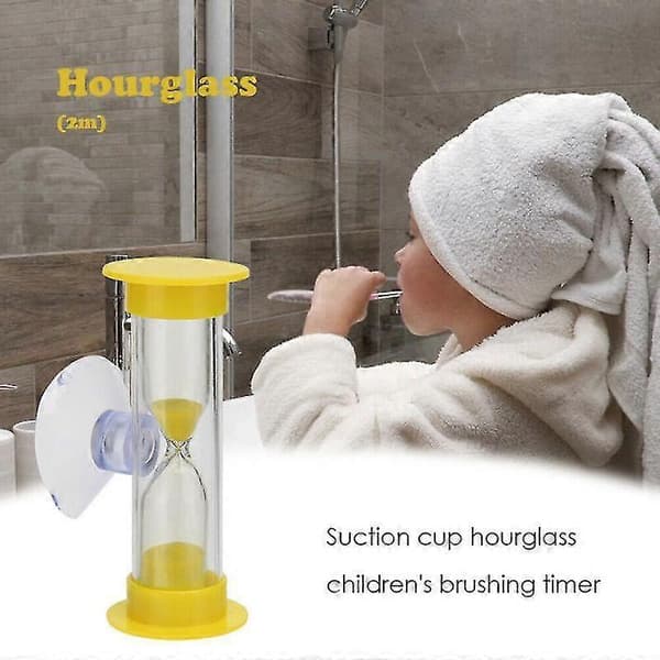 1 st 2/3 Minuters Dusch Timer Tandborstning Plast Sugkopp Timglas Sandklocka Blue