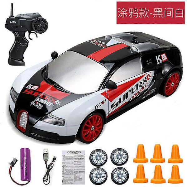 HaKeLai 2.4G Hög Hastighet Drift RC Bil 4WD Leksak Fjärrkontroll AE86 Modell GTR Fordon Bil RC Racing Bilar Leksak för Barn Julgåvor Bugatti W-1B