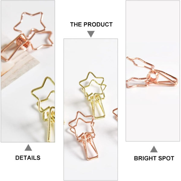 Klämma Anslagstavla Bordsstativ Metallmapp Klädnypor Fästelement Pappers Tummen Vindtät Bildstativ Bordsnummerstativ Fällbara Kontorsmappar Rose Goldx2pcs