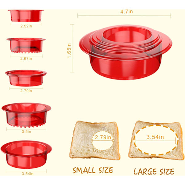 2 st Sandwich Maker-set Inkluderar Sandwich Cutter Press, Pancake Cookie Bread Cutter och Sealer för Barn Flickor Pojkar, Sandwich Makers & Panini Presses