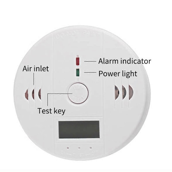 Alarm, CO-monitor med LED-display, Kulmonoxid LCD til butikker, supermarkeder, kontorer