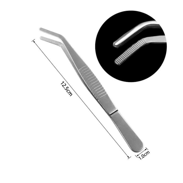12,5/14/16/18 cm ruostumattomasta teräksestä valmistetut pinsetit puutarhatyökalut keittiötyökalut kaarevat pinsetit 12.5cm elbow