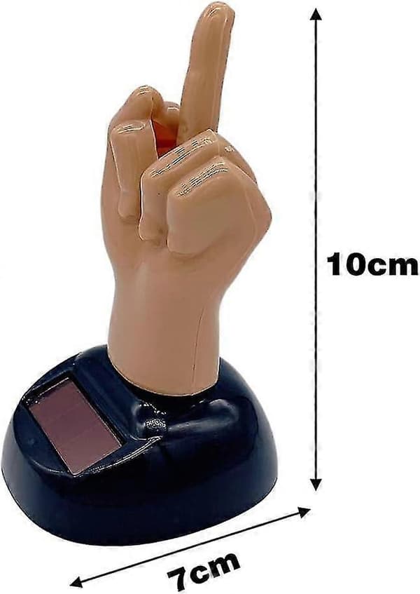 Finger Solcelled Ristende Bilpynt Dashborddekorasjon Solcelled Ristende Midtfingerpynt Mini Spøk Leke