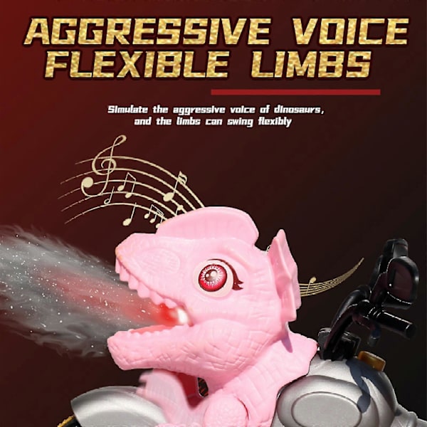 Dinosaur Motorcykel Pojkar Presenter Barn Leksak Fjärrkontroll Diy Kreativ Deformation Bil Leksaker Pink