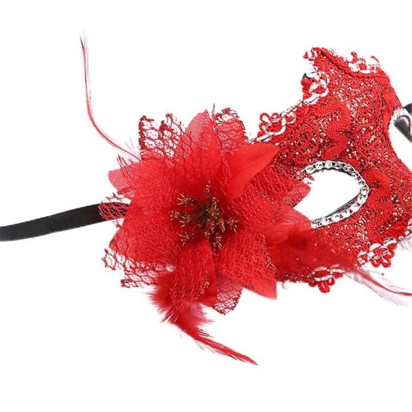 Dam Masquerade Mask Halloween Spets Ögonbindlar Carnival Ball red