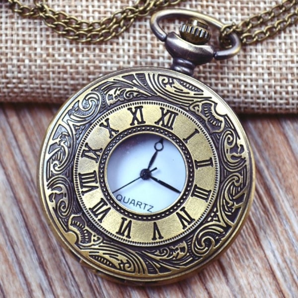 Steampunk-tyylinen vintage kvartsitasku kello ketjulla 2 2
