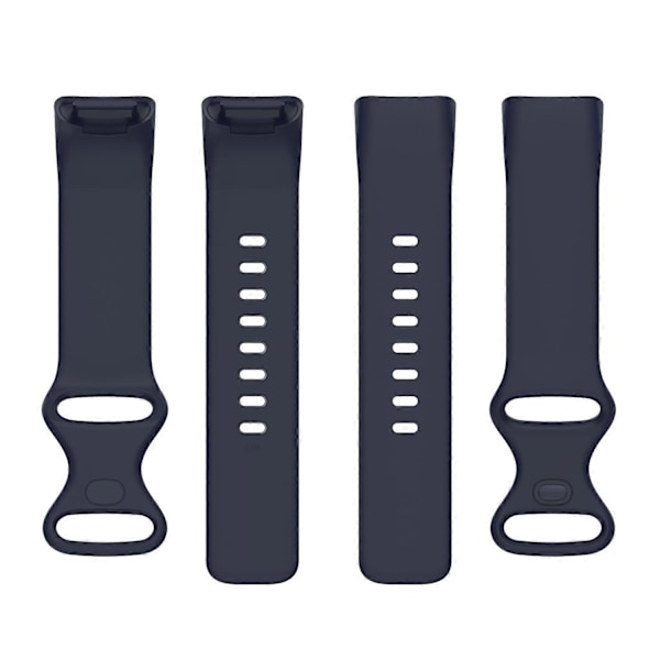 Til Fitbit Charge 5 Silikone Urrem, Størrelse:L L Dark blue