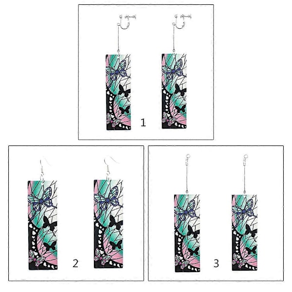 Anime Demon Shinobu Fjäril Örhängen Akryl Öronhängen Cosplay Dekoration Rekvisita Ear pin
