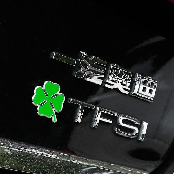 1 stk. Grøn Kløver Dag Emblem Til Alfa Romeo Firkløver Krom Metal Bil Styling Badge Bilmærkat Kærlighed Sundhed Lykke Symbol Style 4